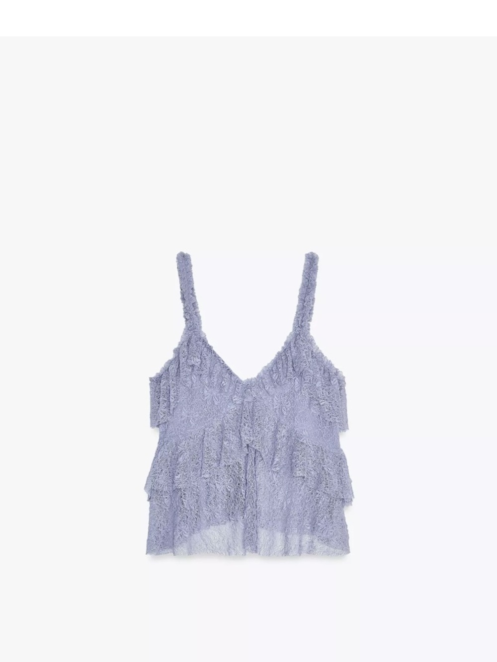 Zara Lavender Tiered Lace Cami Top